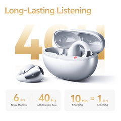 Open Ear Wireless Earphones – Hi-Res LDAC Bluetooth 6.0 Clip-On Sports Headphones with 40H Playtime by Snagg An EarBud