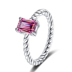 1ct Emerald Cut Moissanite Ring - SnaggIt
