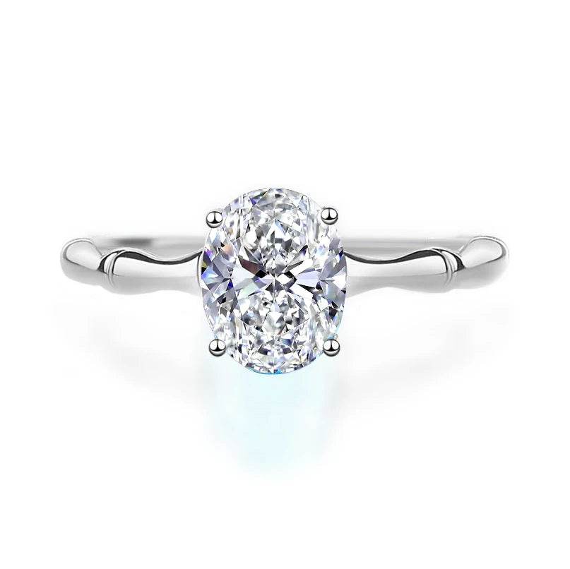 2ct Teal Oval Moissanite Bamboo Ring - SnaggIt