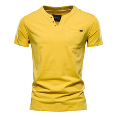 Cotton-Lycra V-Neck Tee | High-Elasticity Summer Essential