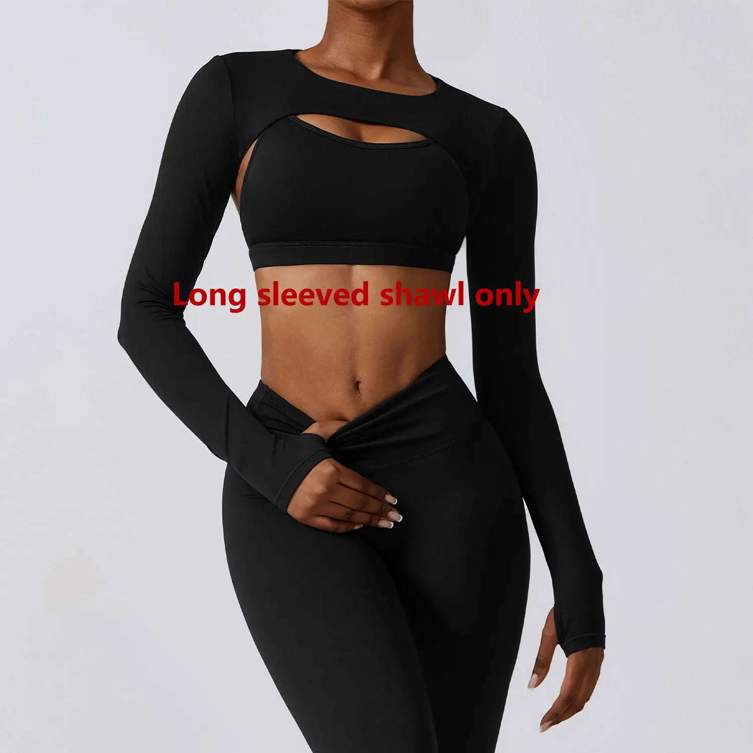 Women's Long Sleeve Yoga Top | Shawl Sports Camisole Push-Up Gym Workout Running Top