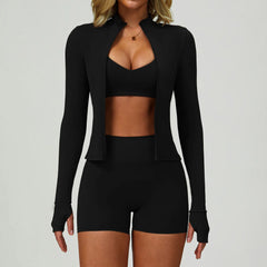 Women's 2/3-Piece Yoga Suit | Sports Bra High Waist Leggings & Shorts Push-Up Gym Activewear