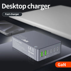 220W GaN 6-Port USB-C Charging Station | PD 100W Fast Charger for PC Laptop iPhone Samsung