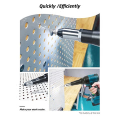 Cordless Electric Riveter Gun Household Power Tools Screwdriver 2.4-4.8mm With LED Light For Makita 18V Battery (Not Included)