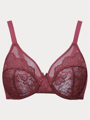 Plus Size Minimizer Bra | Floral Lace Underwire Full Coverage