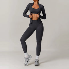 Women's 2/3-Piece Seamless Yoga Tracksuit | Gym Sports Bra & Leggings Fitness Set Sportswear