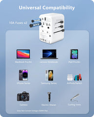 65W/100W GaN International Travel Adapter with 2USB 3 Type C by Snagg A Travel Adapter