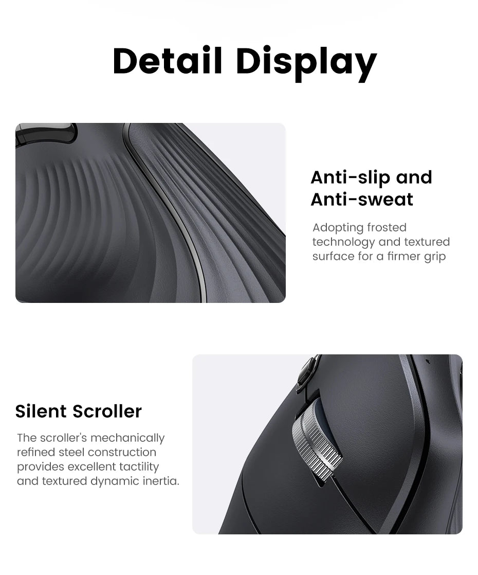 Ergonomic Vertical Wireless Mouse Bluetooth 5.0 & 2.4G Dual Mode for PC & Laptop by Snagg A Gaming Mouse