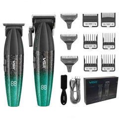 Professional Barber Combo V-640 – 9000 RPM Master Clipper & DLC Precision Trimmer Set with Advanced Turbo Technology