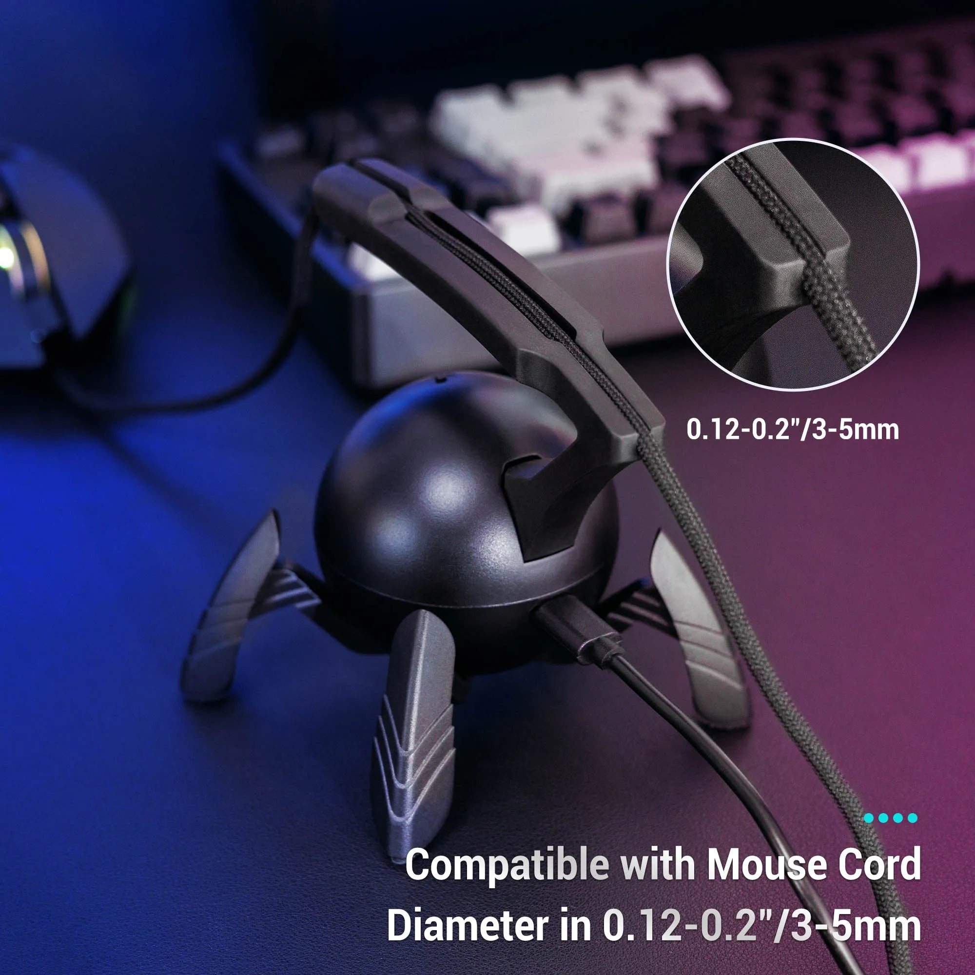 RGB Mouse Bungee Cable Holder for PC Gaming by Snagg A Mouse Bungee