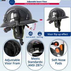 Full Brim Safety Helmet with Built In Goggles Earmuffs by Snagg A Safety Helmet