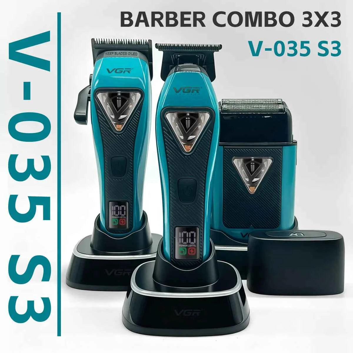 Professional 9000 RPM Vector Motor Barber Suite – Elite High Velocity Clipper & Trimmer Duo with Integrated Charging Base