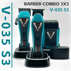 Professional 9000 RPM Vector Motor Barber Suite – Elite High Velocity Clipper & Trimmer Duo with Integrated Charging Base