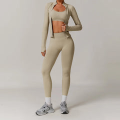Women's 2/3-Piece Seamless Yoga Tracksuit | Gym Sports Bra & Leggings Fitness Set Sportswear