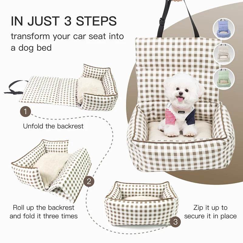 Detachable Dog Car Seat & Foldable Travel Bed - SnaggIt