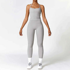 Women's 2-Piece Seamless Long Sleeve Crop Top Yoga Set | High Waist Leggings Gym Fitness Suit