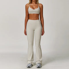Women's 2/3-Piece Long Sleeve Yoga Suit | Sports Bra Running Workout Gym Tracksuit Athletic Wear