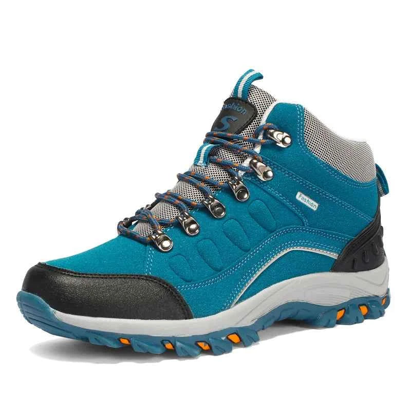 Unisex High-Top Hiking Shoes – Suede Leather Upper, Cushioned EVA Insole & Rubber Sole