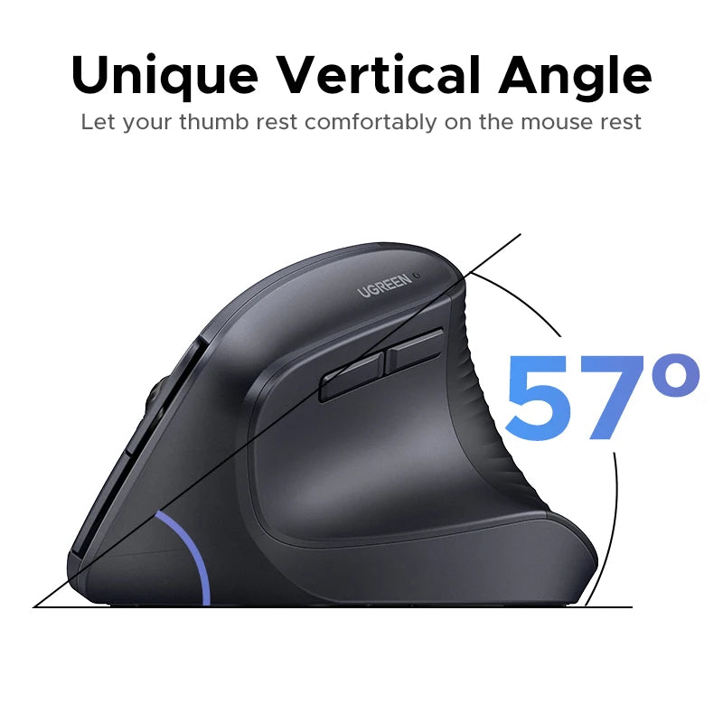Vertical Wireless Mouse – 2.4G Ergonomic Design with 4000 DPI for PC, Laptop & Tablet by Snagg A Gaming Mouse