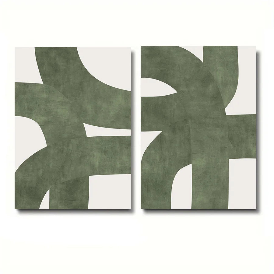 Set of 2 Boho Mid-Century Modern Abstract Prints by Snagg A Print