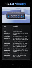 710W GaN 10-Port USB-C Charging Station | PD3.1 140W Fast Charger for MacBook iPhone Samsung