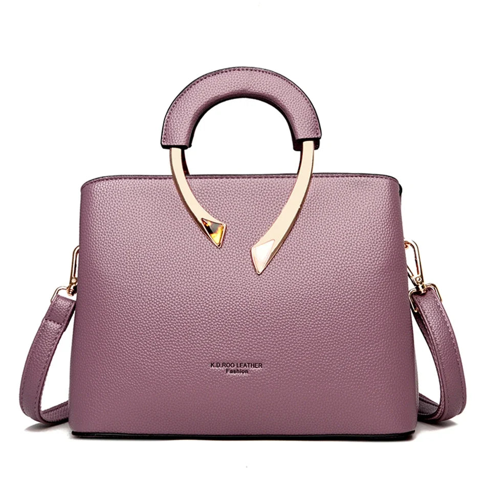 PU Leather Casual Tote Shoulder Bag