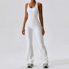 Women's Solid Yoga Jumpsuit | One-Piece Buttock-Lifting Fitness Bodysuit Workout Activewear