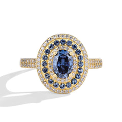 1ct Blue Oval Moissanite Ring - SnaggIt