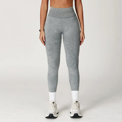 Women's High Waist Ribbed Yoga Leggings | Seamless Scrunch Bum Gym Fitness Workout Tights