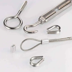 56pcs Stainless Steel Clothesline Kit 50M | 2mm PVC Coated Flexible Wire Rope Transparent Cable Set