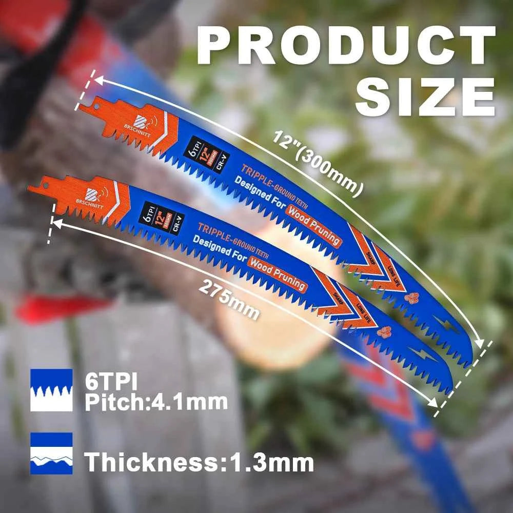 Professional Curved Reciprocating Saw Blade Set | High Performance Log & Tree Trimming Saber Blades
