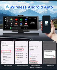 10"/11.26" 4K Dual Lens DVR with Wireless CarPlay by Snagg A Car DVR