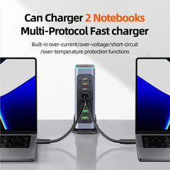 660W GaN 8-Port USB-C Desktop Fast Charging Station | USB-C PD QC3.0 for iPhone Samsung MacBook