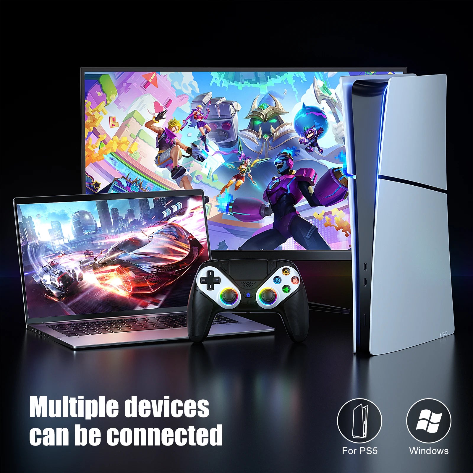 Wireless Game Controller Compatible With PS5, PS5 Slim, Pro & PC by Snagg A Game Controller