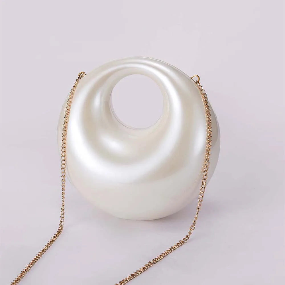 Pearl White Acrylic Evening Clutch by Snagg It Purses
