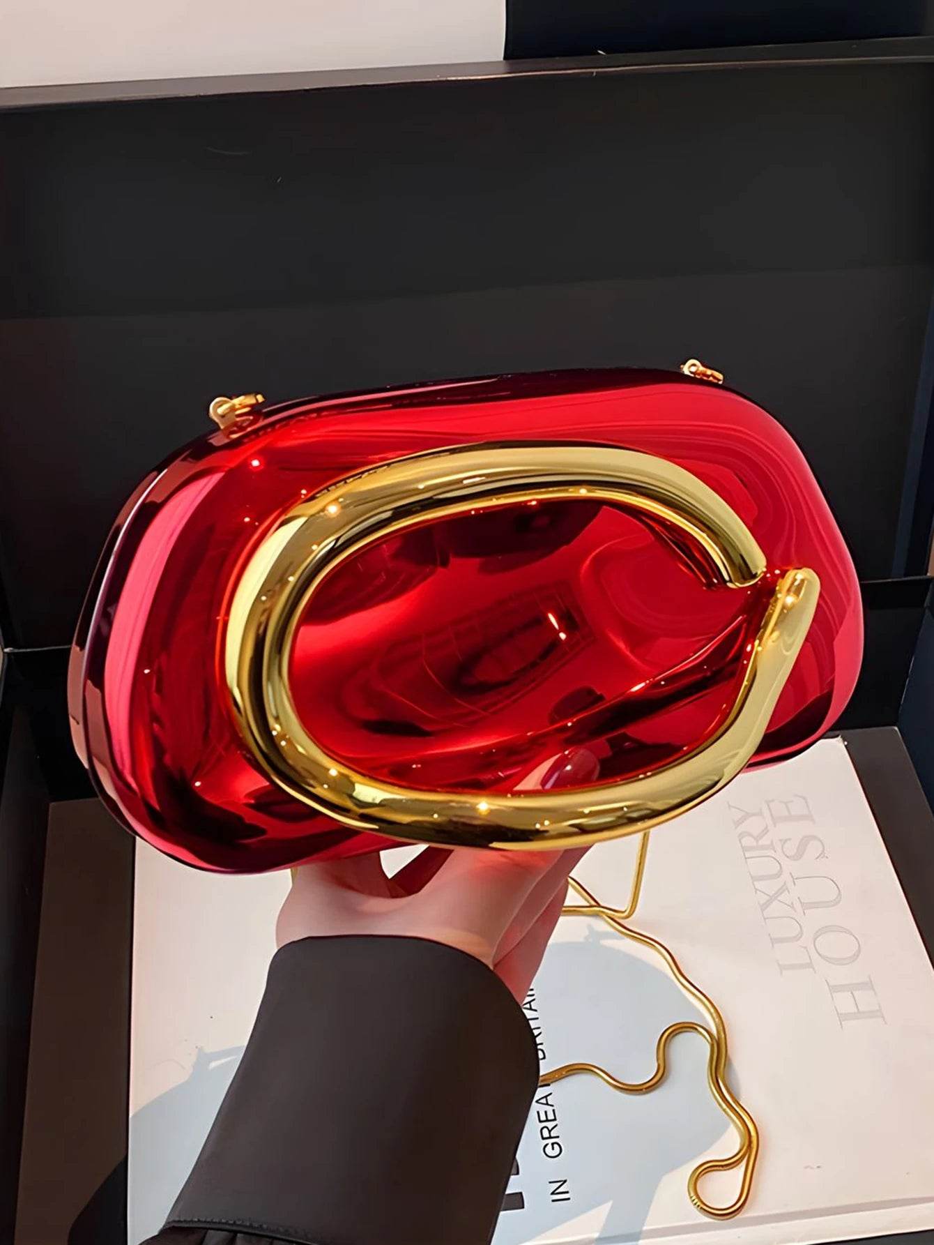 Acrylic Box-Shaped Evening Crossbody Bag - SnaggIt