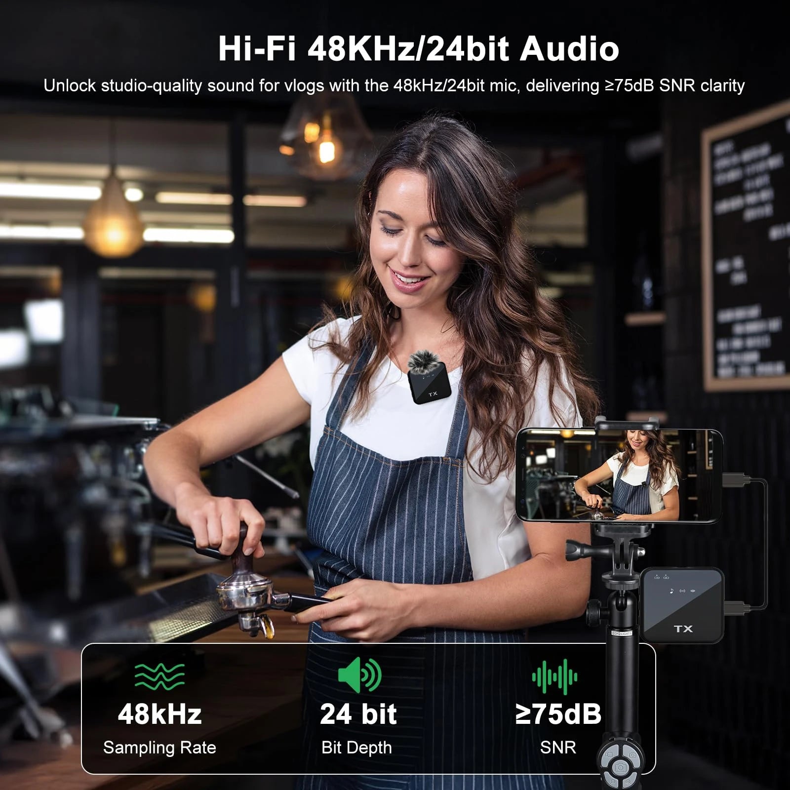 3 in 1 Wireless Lavalier Microphone – Clip-On Mic with Noise Reduction by Snagg A Microphone