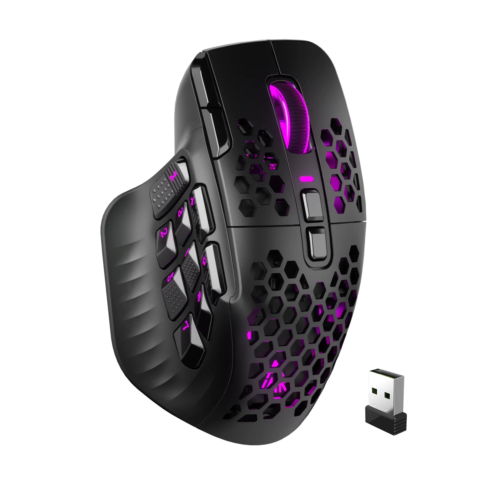 Wireless MMO Gaming Mouse 24,000 DPI, RGB Lighting & Programmable Macros by Snagg A Gaming Mouse
