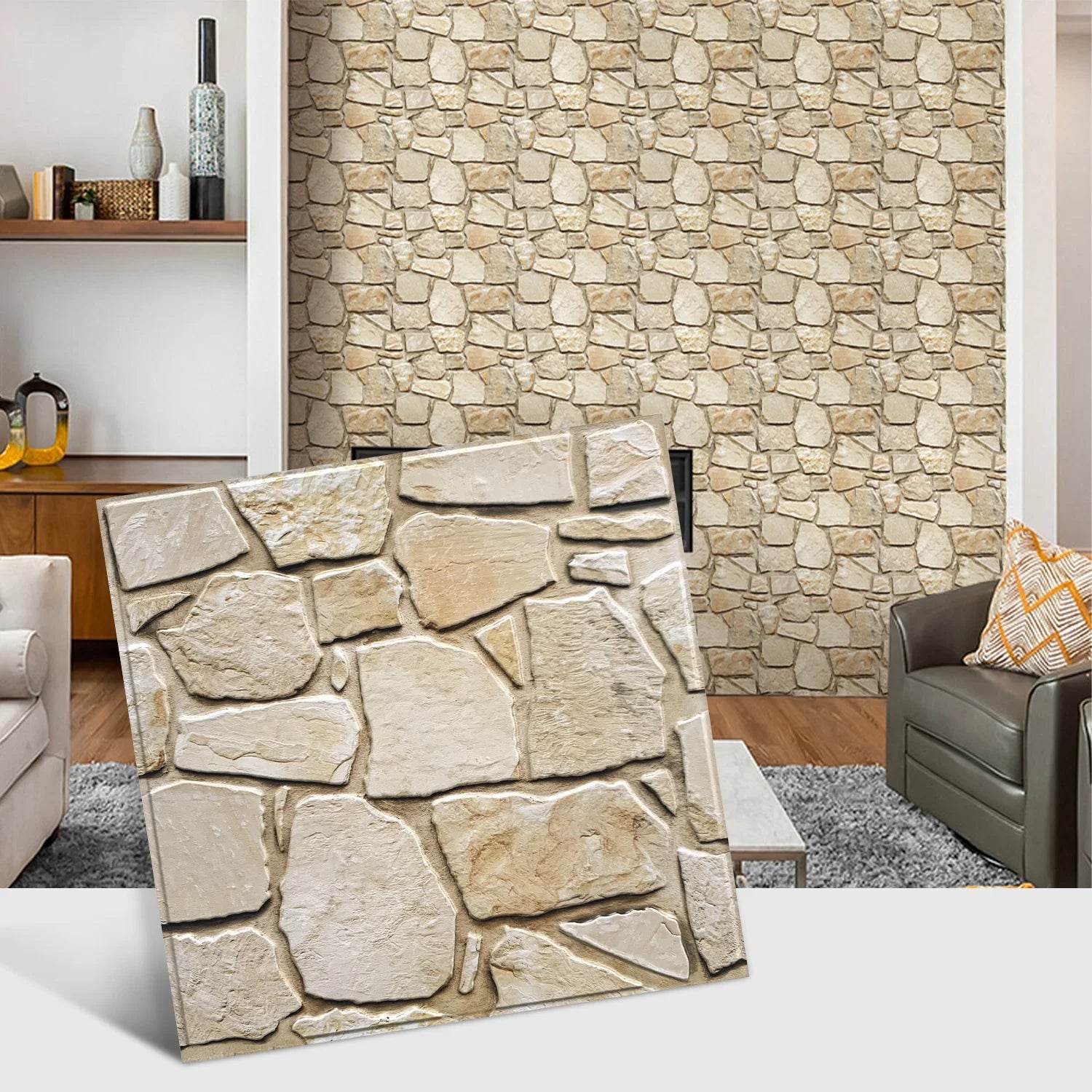 3D Faux Stone Tile Stickers - SnaggIt
