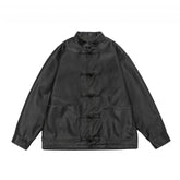 Oversized Vintage Distressed PU Leather Jacket by Snagg A Jacket
