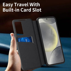 Leather Wallet Case with Window & Card Slot for Samsung Galaxy S25 Edge / A Series by Snagg A Phone Case