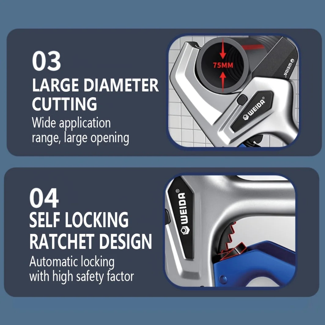 Heavy Duty Ratchet Pipe Cutter (32–75mm) by Snagg A Pipe Cutter