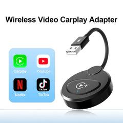 Wireless Video CarPlay Adapter With Netflix/YouTube/Tiktok, For OEM Wired CarPlay Cars by Snagg A Car Adapter