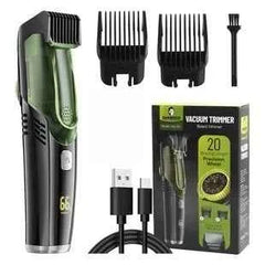 Professional Vacuum Beard Trimmer – 20 Length Precision Grooming System with Integrated Hair Collection