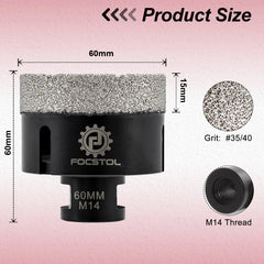 M14 Thread Diamond Core Drill Bit 6–125mm | Tile Hole Saw for Ceramic Marble Granite CE Certified