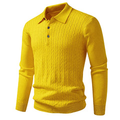 Men’s V-Neck Knit Polo Sweater | Refined Ribbed Autumn/Spring Essential
