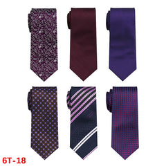 6 Pieces Classic Men’s Tie Set - Woven Jacquard Neckties for Business & Formal Events