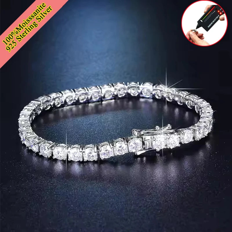 3.0mm D Color VVS1 Moissanite Tennis Bracelet - Bracelets