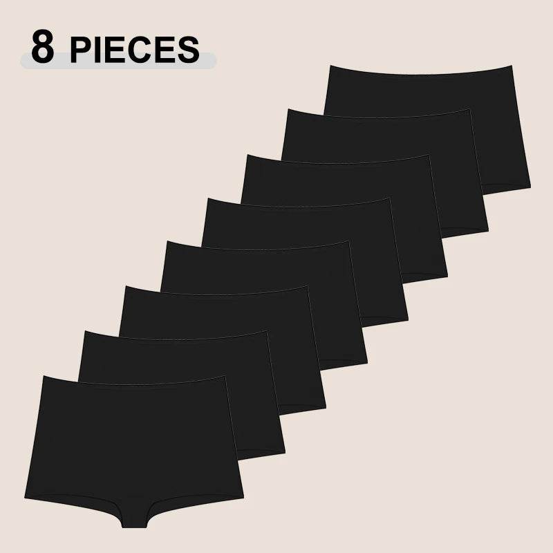8 Pieces Women’s Seamless Cotton Boyshorts - SnaggIt
