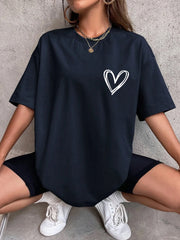 Simple Love Print Womans Streetwear T-Shirt